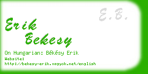 erik bekesy business card